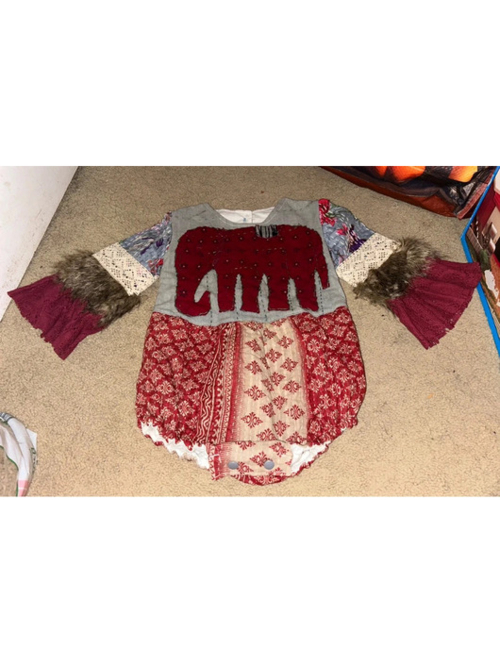 Elephant bubble romper